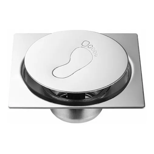 Rejilla Desague Centro Piso Aceroinoxidable 10×10cm Push Pie