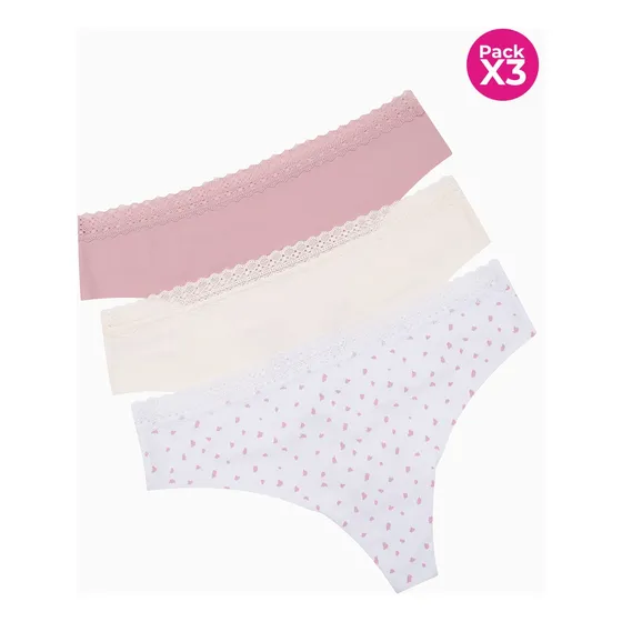 Lili Pink Brasilera Paquete X3 Invisivle En Microfibra Im106