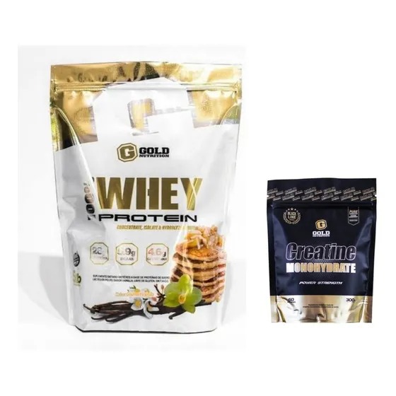 100% Whey Protein X2lbs V/sabores + Creatina Gold Nutrition