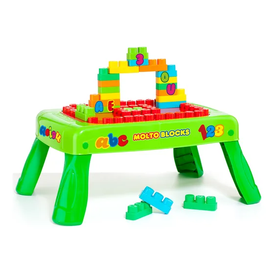 Mesa Plegable Con 20 Bloques Para Construir Marca Molto