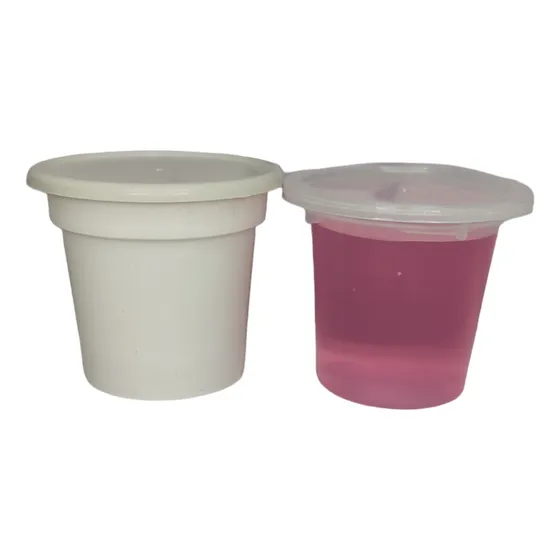 Tina Plástica 22 Oz Color Crema Y Transparente