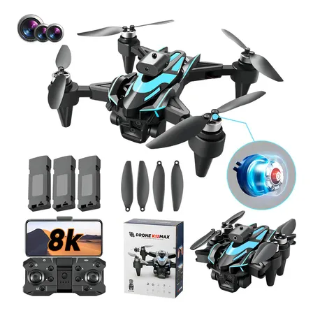 Drone Zll K12max Com Câmera Dupla 8k Preta De 2,4 Ghz E 3 Baterias Preto