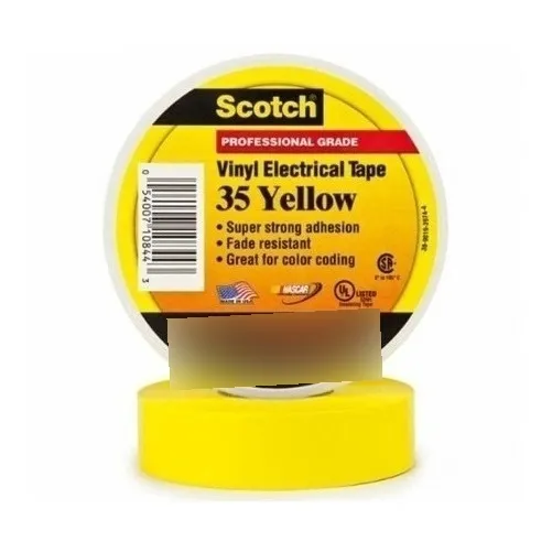 Cinta Electrica (teipe) De Vinilo 3m 35 Amarilla Rollo 3/4''