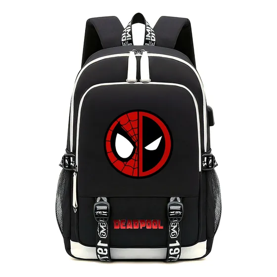 Mochila Deadpool-wolverine Para La Escuela, Multifunción, Ge