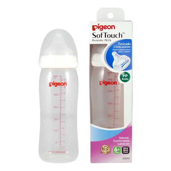 Mamadera Pigeon Peristaltic SofTouch plus 330ml 6 meses
