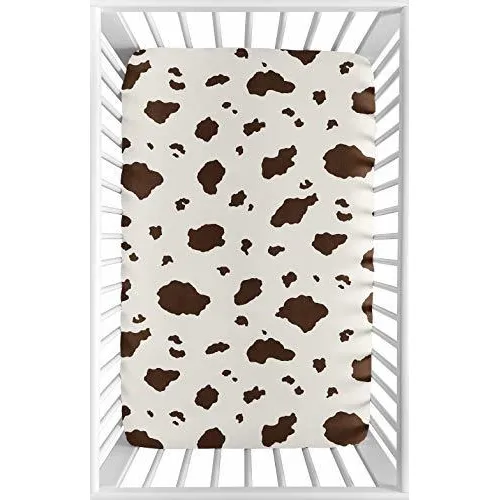 Café Estampado De Vaca Bebé O Niño Pequeño Bajera Ajustable 