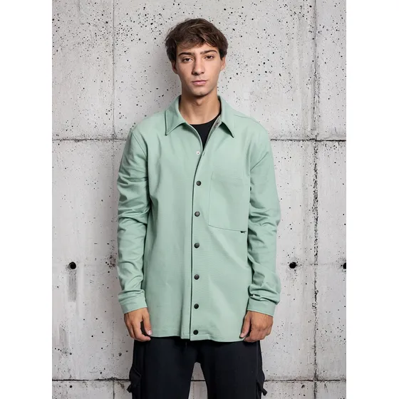 Camisaco Hombre Abrigo Liso Básico Camisa Shaffe