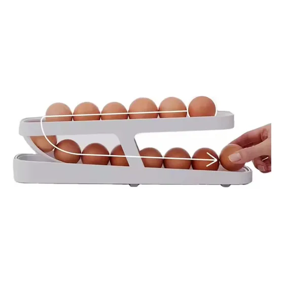 Huevera Deslizante Organizador Porta Huevos Dispensador Blanco