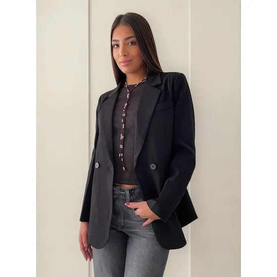 Blazer Mujer Oversize Sastrero Forrado Con Botones