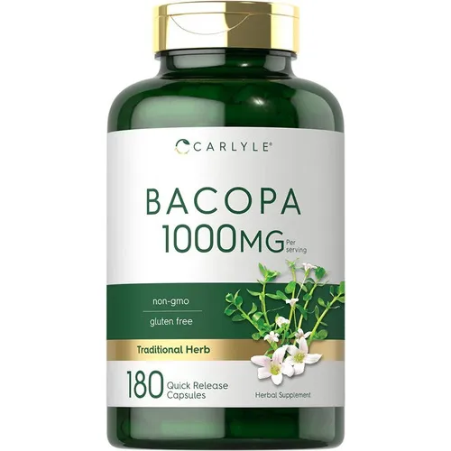 Bacopa Monnieri 1000mg 180 Caps Salud Mental Cerebral Eg B64 Sabor Nd