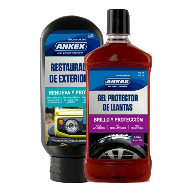 Gel Protector Llantas Ankex + Restaurador Exterior Ankex Color Bordó