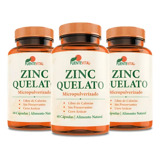 Zinc Quelato  Cápsulas  Vegetales - Oferta Pack X 3