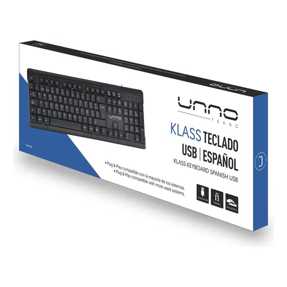Kit Teclado Y Mouse Unno Tekno Usb - Optico Español Negro