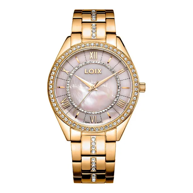 Reloj Mujer Loix - Tablero Nácar Cristales L1227
