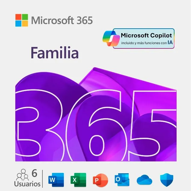 Microsoft 365 Familiar 6 Usuarios 30 Equipos 1 Año - Office