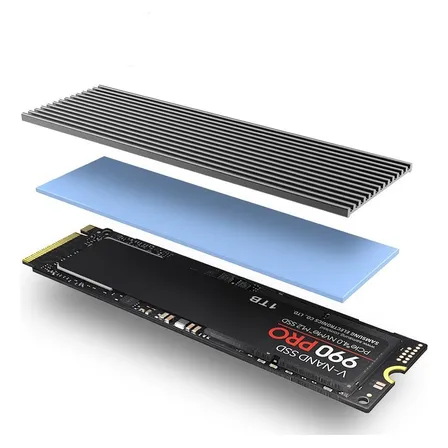 Disipador Calor Aluminio Para Ssd M.2 Nvme 2280 7x2cm