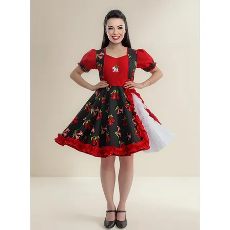Vestido Chinita Huasa Copihue Fechas Patrias Cueca Chile