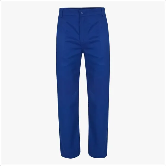 Calça Uniforme Profissional 1/2 Elástico Brim C/ Bolso Azul