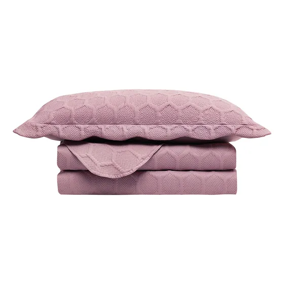 Colcha Ilusion Favo 3d Solteiro C/ Porta Trav Rose Camesa