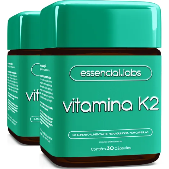 02 POTES da VITAMINA K2 MK7 Menaquinona-7 100% PURA - Fórmula Exclusiva para a Máxima Absorção e Pureza - 60 Doses