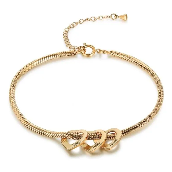Pulseras Personalizadas Con Nombre De Corazón De Amor,