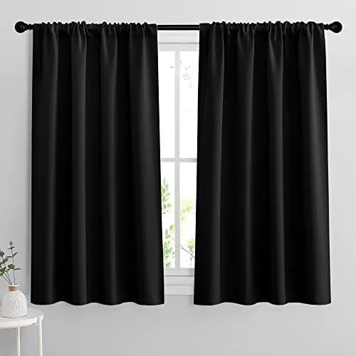 Ryb Casa Cortinas Negras Para El Cuarto De Baño Suave 62ptj
