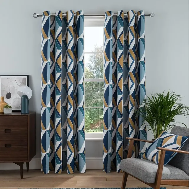 Sleepdown Cortinas Con Ojales Geoméricos