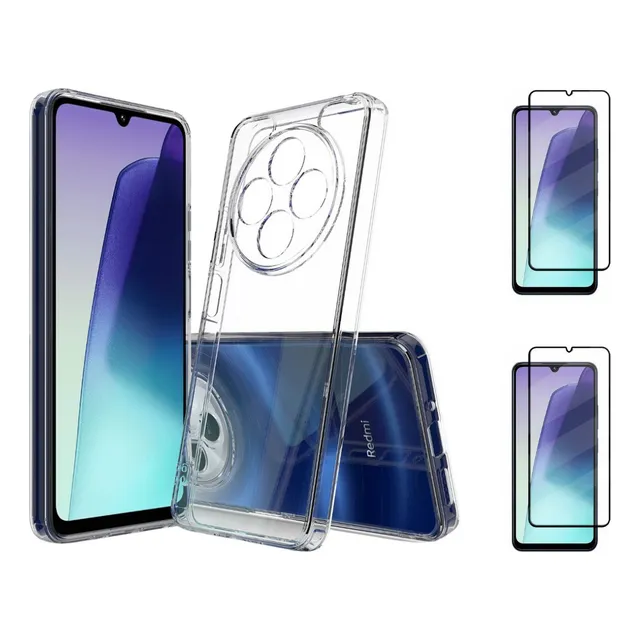 Case Funda Clear Premium Para Redmi 14c + 2 Micas Pantalla