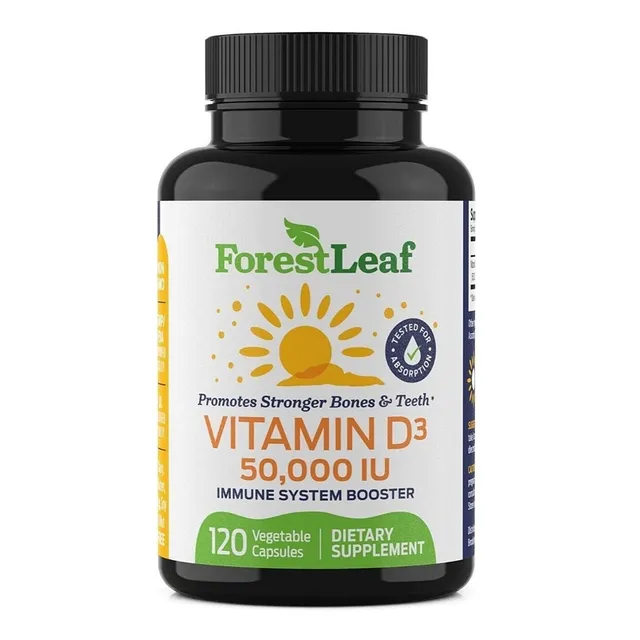 Vitamina D3 50000iu 1250 Mcg Forestleaf 120 Capsulas Sabor Sin sabor