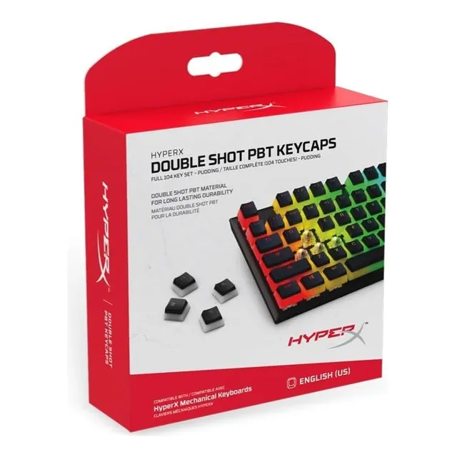 Hyperx Teclas Pbt De Doble Disparo, Juego De 104 Teclas.