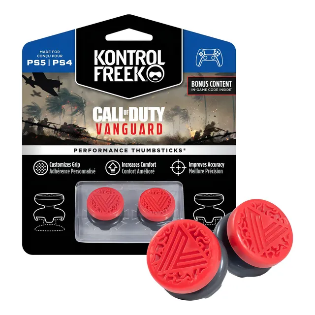 Palancas Kontrolfreek Call Of Duty: Vanguard Performance Para Playstation 4 (ps4) Y Playstation 5 (ps5) | 2 High-rise, Híbridas | Rojo/negro