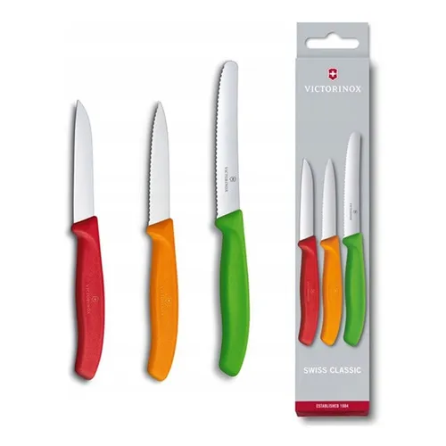 Set De Cuchillos Victorinox Mondadores X 3 Para Verduras Y Frutas En Tres Colores Distintos