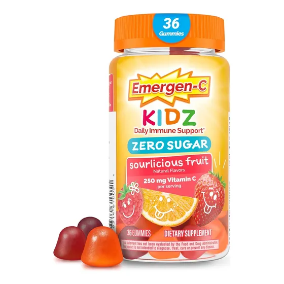 Emergen-c Kidz Zero Sugar Vitamina C 250 Mg 36 Gomitas Naranja Y Fresa