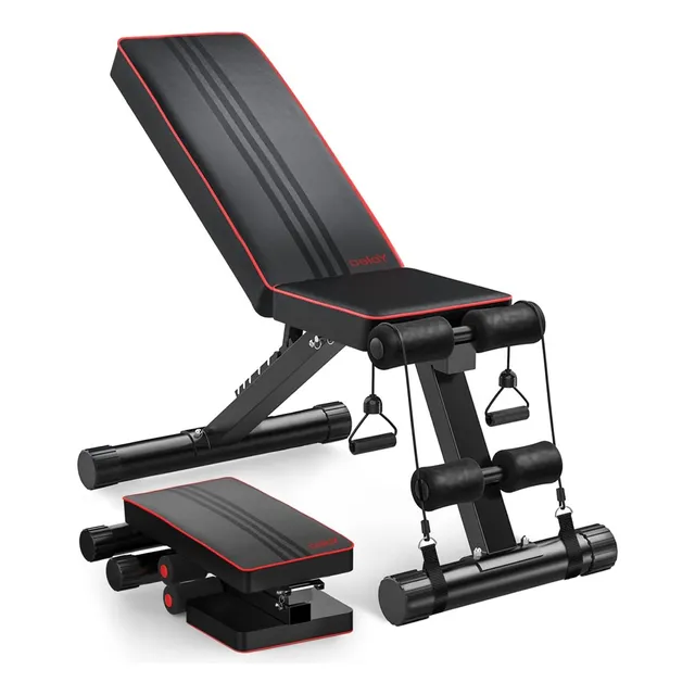 Ajustable Banco De Entrenamiento Con Ligas Plegable Gimnasio