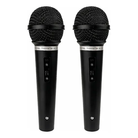 Kit 2  Microfone Igreja Karaoke Apresentação P10 2m Preto Preto