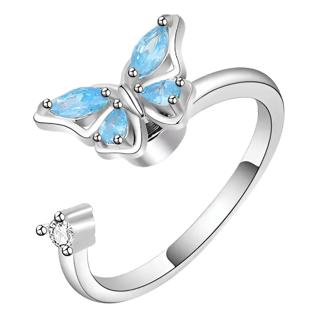 Anillo Dama Mariposa Giratoria
