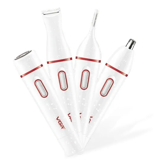 Recortadora Vgr V-725 Mujer Cejas Cuerpo Nariz Sin Dolor Color Rojo y Blanco