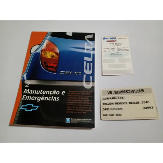 Manual Proprietário Celta 2001 Original Fábrica -