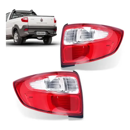 Par Lanterna Traseira Fiat Strada Working Trekking 2014 A 20 Ambos Lados Vermelho