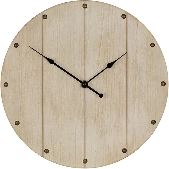12 Sin Marco Reloj De Pared De Tablones De Madera Cal R...