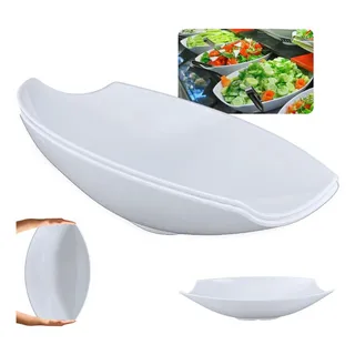 Kit 2 Travessas Buffet Salada 41cm Oval Curva Funda Buffet Kit 2 Travessas Buffet Salada 41cm Oval Curva Funda Buffet