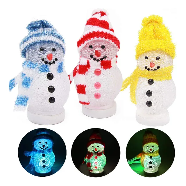 3 Luces Led Brillantes De Navidad Con Muñeco De Nieve Led De