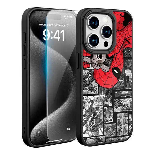 Funda De Espiderman Araña Para Iphone Mas Mica De Cristal Araña Iphone 7 / 8