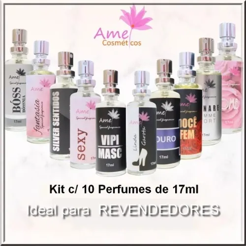 Kit 10 Perfumes De 17ml - Fragrâncias Importadas 