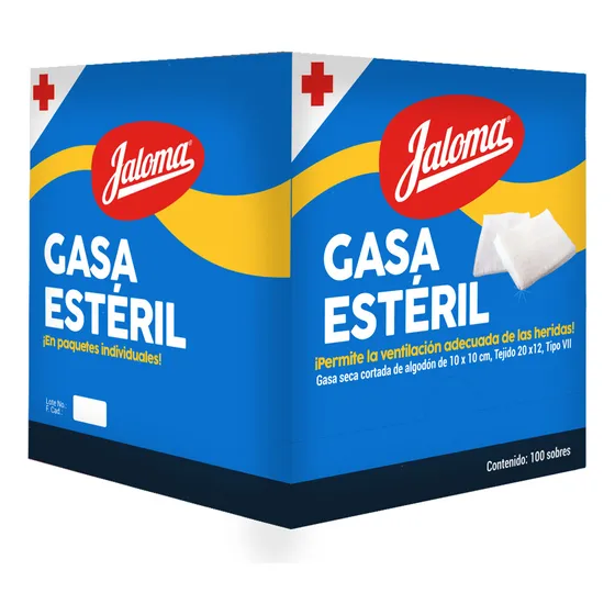 Gasa Estéril 10x10 Cm Jaloma C/100 Pzas