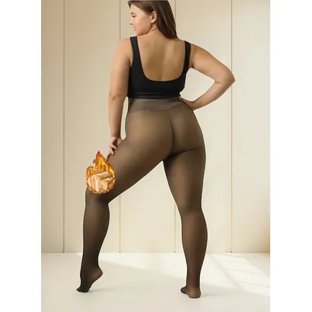 Calza Efecto Piel Panty Con Chiporro Invierno Con Pie