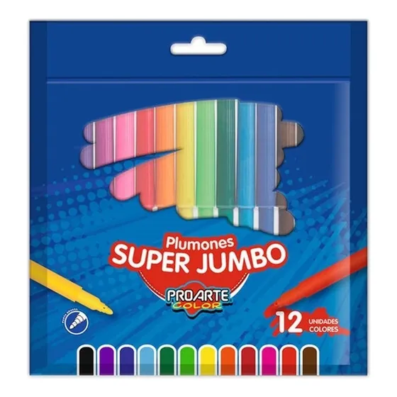 Plumones Super Jumbo Proarte 12 Unidades Colores