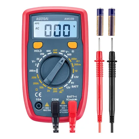 Multimetro profissional digital 33D AstroAI com 2000,voltímetro para CC e CA e ohmímetro/voltímetro/amperímetro;mede tensão,corrente,resistência,continuidade