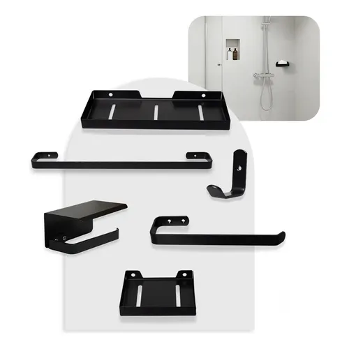 Silver Bathroom Accessories Set, 4 Piece Ceramic Bath Access