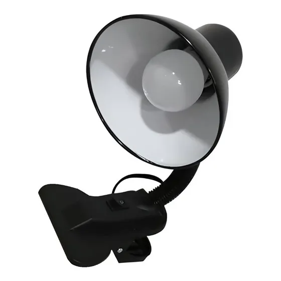 Lámpara Escritorio Con Clip Cuello Flexible + Bombillo Led